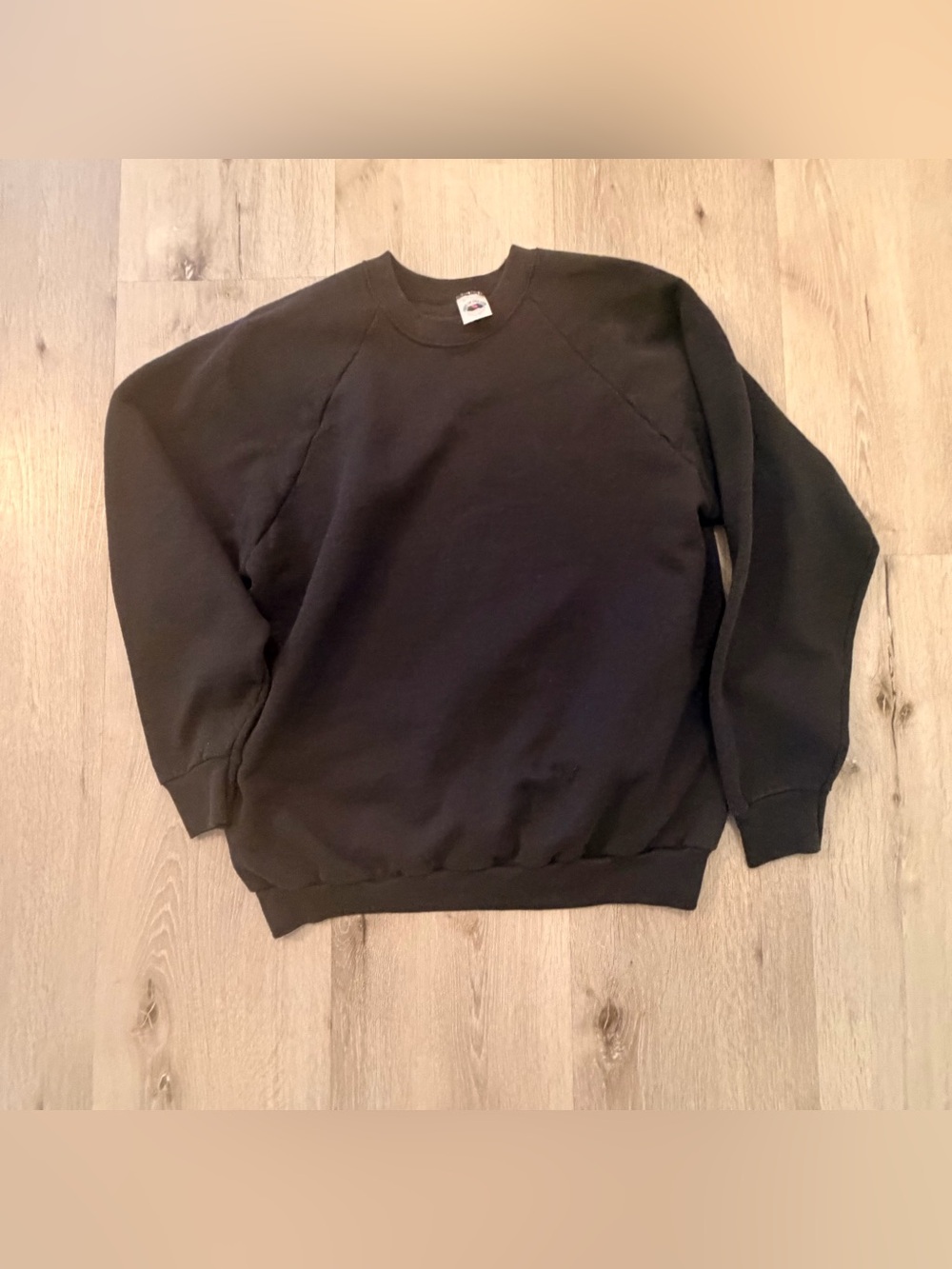 Vintage 90s Fruit of the Loom Casualwear Blank Black Crewneck Sweatshirt